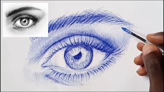 How to Draw a Realistic Easy Eyes with a Ballpoint Pen