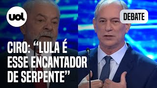 Debate: Lula sugere aliança com Ciro Gomes, que rebate: 'Lula é encantador de serpente'