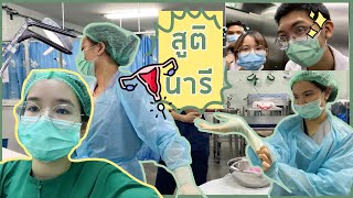 Extern Diary EP.10 แอ๋มพาทำคลอด!!!🤩อยู่วอร์ดสูตินารี เข้าห้องผ่าตัดทำคลอด ดูแลคุณแม่👶🏻 l ammriss