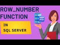 Row Number function in SQL Server | Row_number function in SQL Server