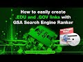 How to use GSA Search Engine ranker to easily create only  edu and  gov links