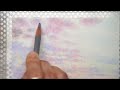 【水彩色鉛筆】夕暮れの描き方 how to draw a sunset landscape for beginners watercolor pencils