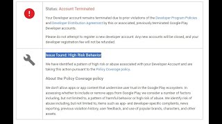 Google Play Console Termination: High-Risk Behaviors, Policy Violations & How to Avoid Suspension