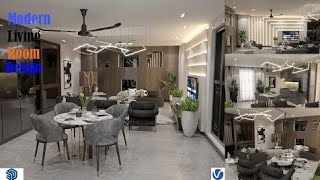 Sketchup interior design #3 How to make living room design and render vray