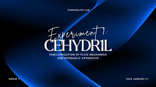 CE31-1: HYDRAULICS LAB - Experiment 1