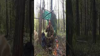 2 Day Fireplace Inside Stone Survival Shelter Bushcraft Shelt, Winter Camping Camp Cooking, Nature 8