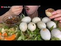 asmr balut *duck embryo with spicy green onion sauce u0026 laksa leaves exotic food