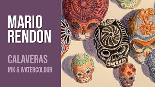 💀 Calaveras | Ink & Watercolour | Timelapse