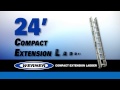 werner ladder 24 ft. aluminum compact extension ladder