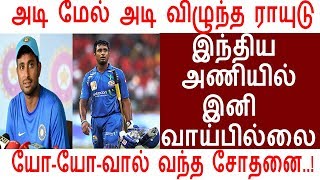 அடி மேல் அடி விழுந்த ராயுடு இந்திய அணியில் இனி வாய்பில்லை யோ-யோ-வால் வந்த சோதனை..!