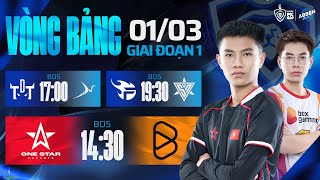 🔴 TRỰC TIẾP : ONE STAR ESPORTS vs BOX GAMING - GĐ1 | ABBEN ENERGY ĐTDV MÙA XUÂN 2025 | NGÀY 01/03