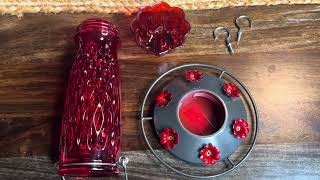 Kingsyard Glass Hummingbird Feeder for Outdoors Wild Bird Feeder Unboxing and Assembly Tutorial