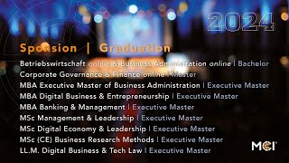 Graduation / Sponsion | MCI | The Entrepreneurial School® | 2024 | 30. November | 17:30