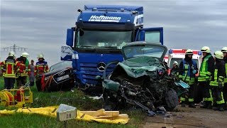 [HORROR-UNFALL] TÖDLICHER FRONTALCRASH PKW \u0026 LKW | L555 Kronau am 04.04.16