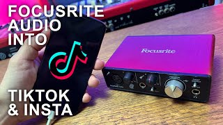 How to bring audio into Tiktok & Instagram with a focusrite scarlett