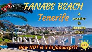 WALK in the SUN of Fanabe Beach, TENERIFE!: A Beautiful Day in January 2025. 4k