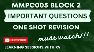 MMPC005 Block 2 Important Questions | IGNOU MBA | Learning Session with RV | IGNOU MBA TEE Exams