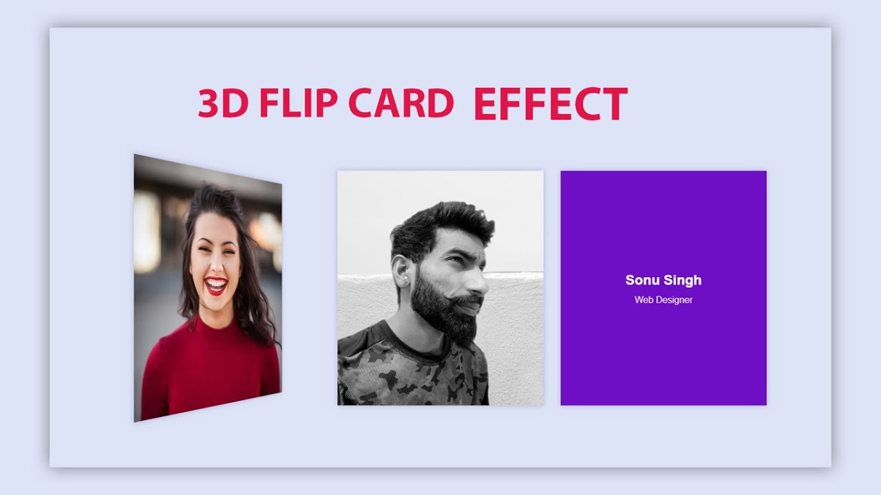 Responsive 3D Flip Card Hover Effect | HTML & CSS - YouTube