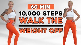 10000 STEPS IN 60 MIN | High Intense Walking Workout to Lose Fat | Dancy, Full Body, Knee Friendly