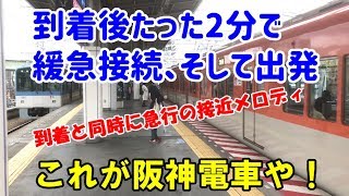 【たった2分】「阪神電車・野田駅」緩急接続ノーカット【素早い？】