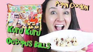 Octopus Balls | Kuru Kuru Takoyaki | Popin Cookin | Japanese Kracie Kit | Taste Test