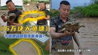 花6万包下个6亩的大鱼塘，看看干底后里面到底有多少货？