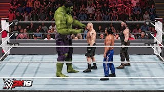 WWE 2K19 Giant Hulk vs Mini Brock Lesnar, Mini Braun Strowman & Mini Great Khali Match! (WWE 2K19)