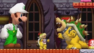New Super Mario Bros DS - Giant Luigi VS All Castle Bosses