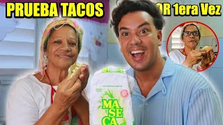 Mi TÍA CUBANA 🇨🇺 PRUEBA los VERDADEROS TACOS 🌮 MEXICANOS 🇲🇽 por 1era VEZ 🤤