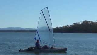 starkayaksails.com 3.4m Supernova on a Hobie Outback sailing trials