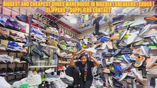 BIGGEST \u0026 CHEAPEST ITALIAN SHOES WAREHOUSE IN NIGERIA | SLIDES |SNEAKERS |CROCS + SUPPLIER’S CONTACT