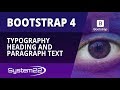 Bootstrap 4 Basics Typography Heading And Paragraph Text