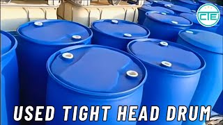 Used Tight Head Plastic Blue Drum - 200L