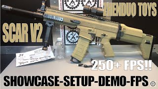 Showcase-Setup-Demo-FPS: ZHENDUO TOYS Scar V2 gel Ball Blaster (US Stock!) 250+ FPS only $109!!