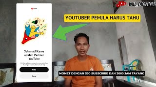 SYARAT MONETISASI CUKUP MUDAH DENGAN 500 SUBCRIBE DAN 3000 JAM TAYANG ‼️