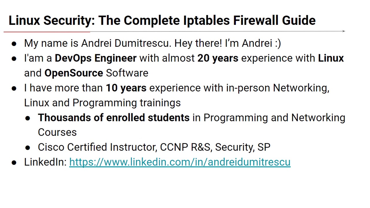 Linux Security The Complete Iptables Netfilter Firewall Guide Youtube