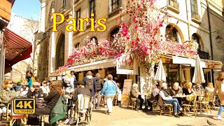 🇨🇵Paris France, Spring walking Tour, Center of Paris [4K UHD]