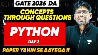 Python for GATE 2026 DA | Day 2 – Concepts Through Questions | Most Expected Questions