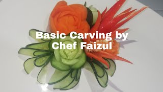 Cara Ukir Sayur Senang /Basic Vegetable Carving by Chef Faizul