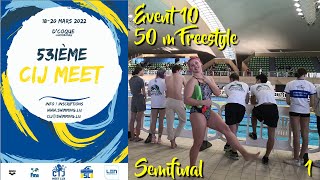 CIJ MEET LUX 2022 Event 10, Men, 50m Freestyle, Semifinal 1, 20.03.2022 at 14:33