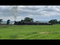 7029 clun castle charges through the midlands