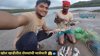 शेरवे माश्यांची मासेमारी | कोकणातील खोल खाडीतील मासेमारी भाग -२ | Amazing Fishing in kokan #fishing