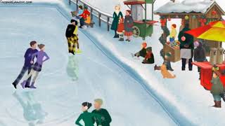 jacquie lawson christmas scene #2 figure skating scene
