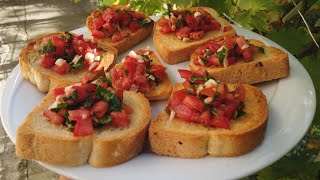 Buke, bruschetta me domate dhe hudra !!