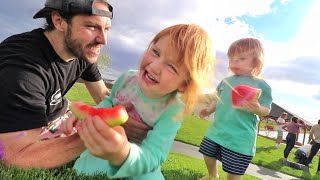 PIZZA and WATERMELON at the Lake, we find a Baby Bird, Adley \u0026 Niko do family toy room challenges!