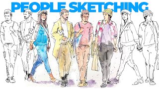 3 tips to improve your PEOPLE SKETCHING (fast urban sketching techniques)