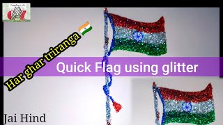 National Flag using glitter for kids in indipendence day. ଜାତୀୟ ପତାକା #indianFlagDraw #oartzone