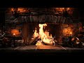 rustic fireplace with burning logs and crackling sounds in a cozy setting for deep sleep