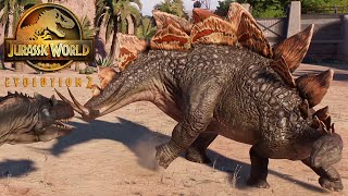 Stegosaurus vs Allosaurus, T-Rex, I-Rex, Giganotosaurus \u0026 Spinosaurus - JWE 2 (4K 60FPS)