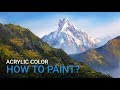 HOW TO PAINT MOUNTAIN? | ACRYLIC | BK ART Gallery